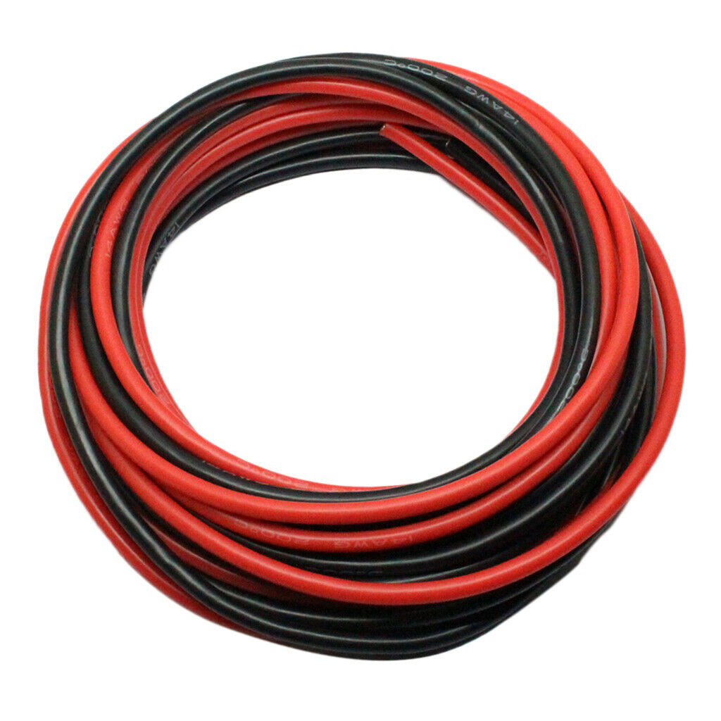 2Pcs 14AWG Flexible Soft Silicone Wire Cable High Temperature Resistant