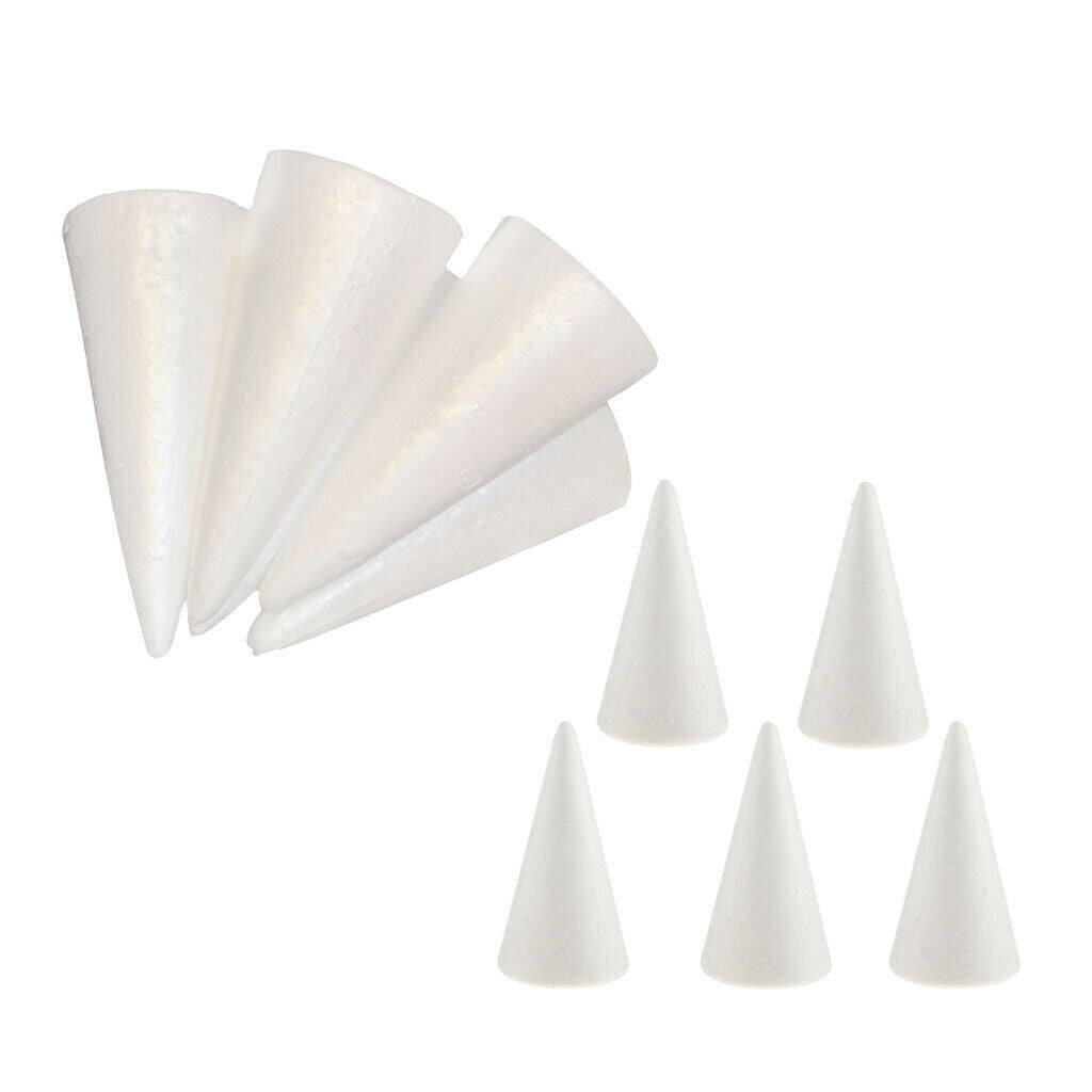 10x Cone Shape DIY Christmas Tree Styrofoam Foam Craft Material 100mm 150mm