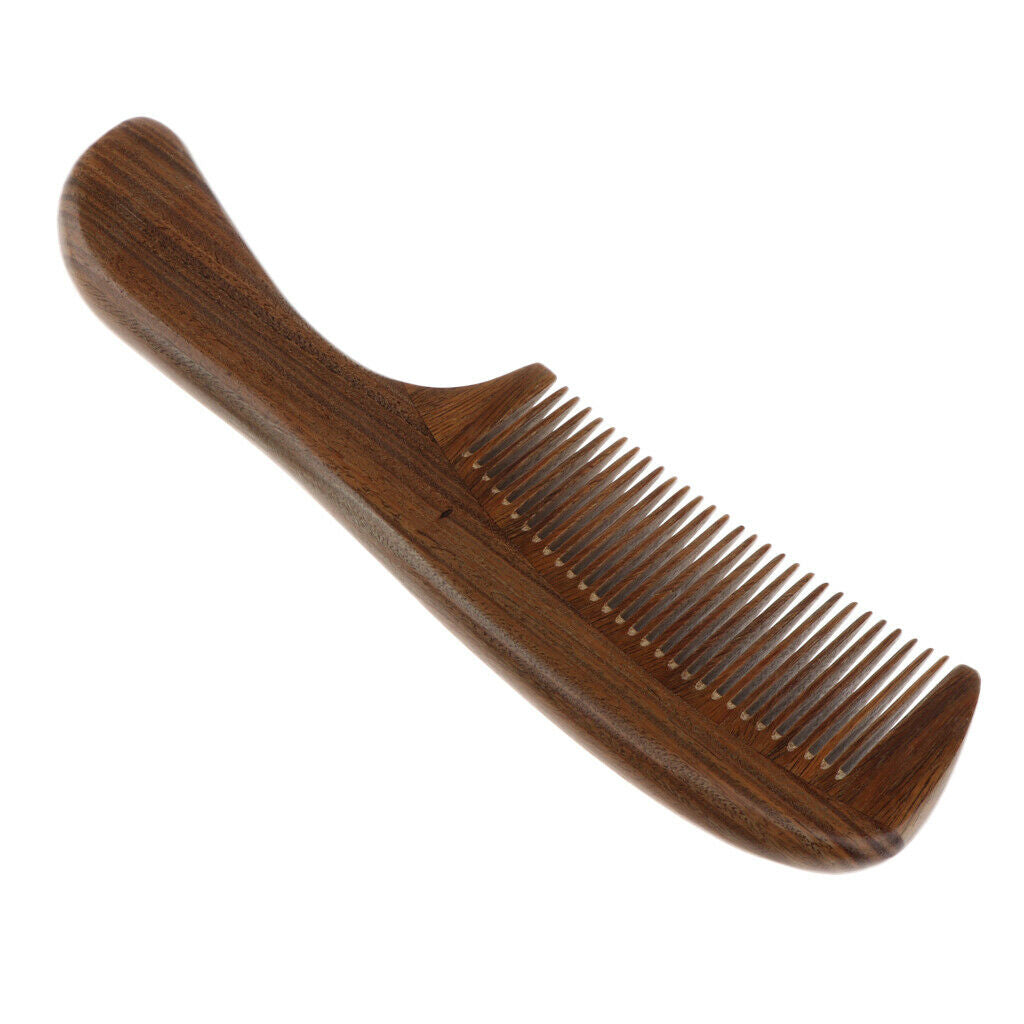Handcraft Natural Sandalwood Long Fine Tooth De r Wood Comb Anti Static