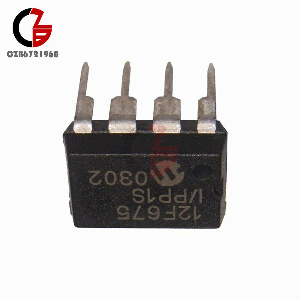 5PCS 8Pin PIC12F675-I/P PIC12F675 12F675 DIP-8 Microcontroller CHIP IC 12F675
