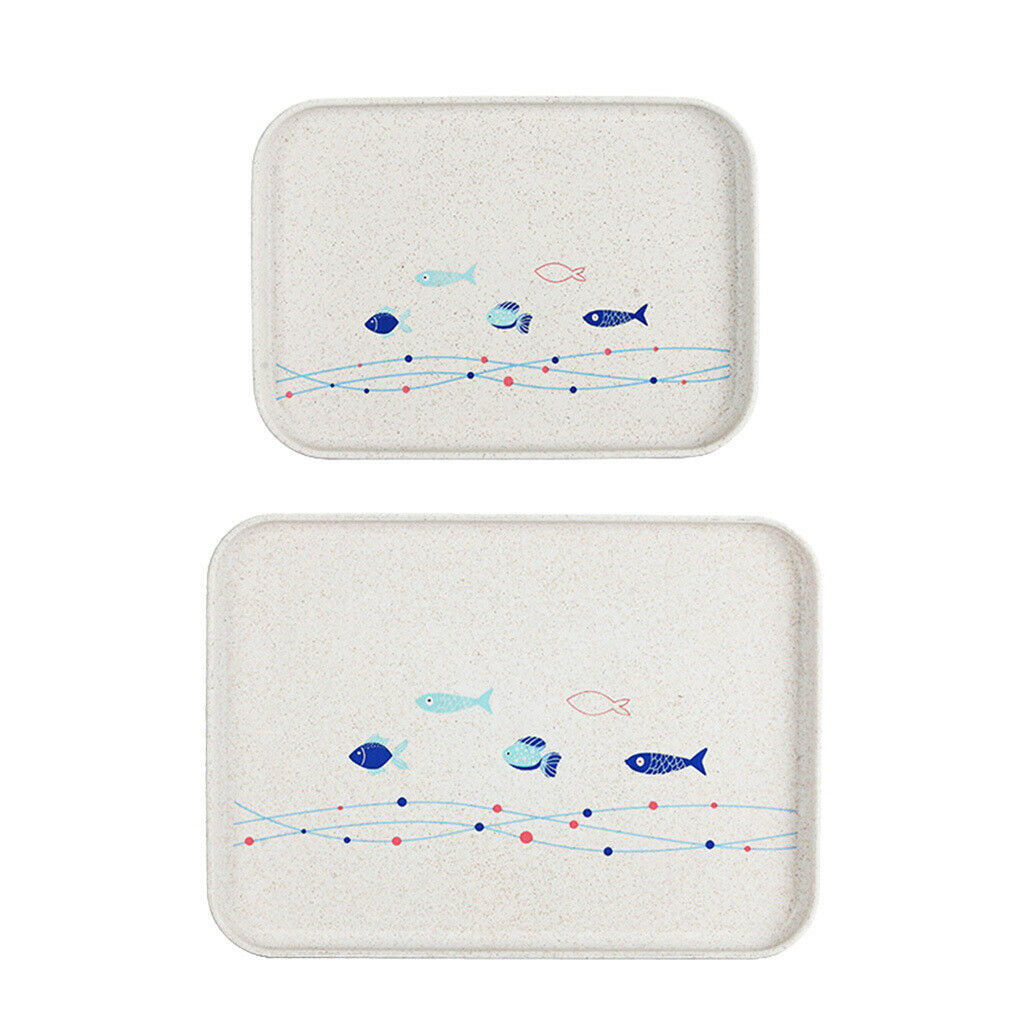2 Pack Eco-Friend Plate Cutlery Serving Tray Food Snack Dish Fruit Plate S+M
