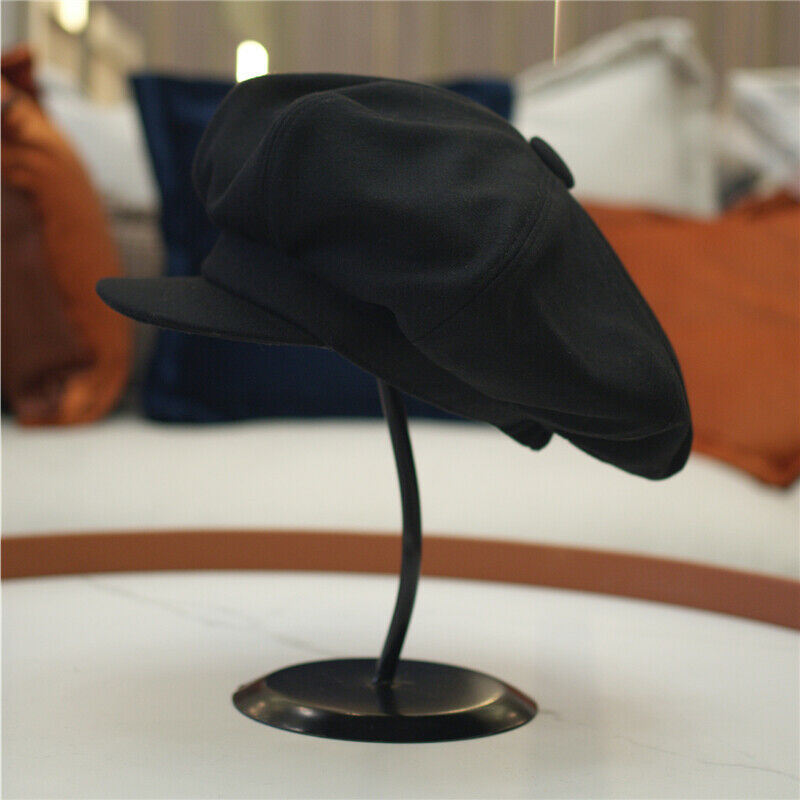 Lady Hat Cap Beret Wool Blend Newsboy Gatsby Flat Oversized Black Fashion Casual