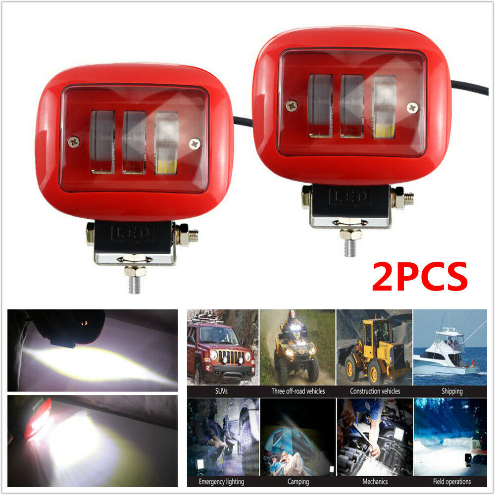 2pcs Car Square Working Light LED 6000K Marine Spotlight Dock Lamp Fit for Jeep