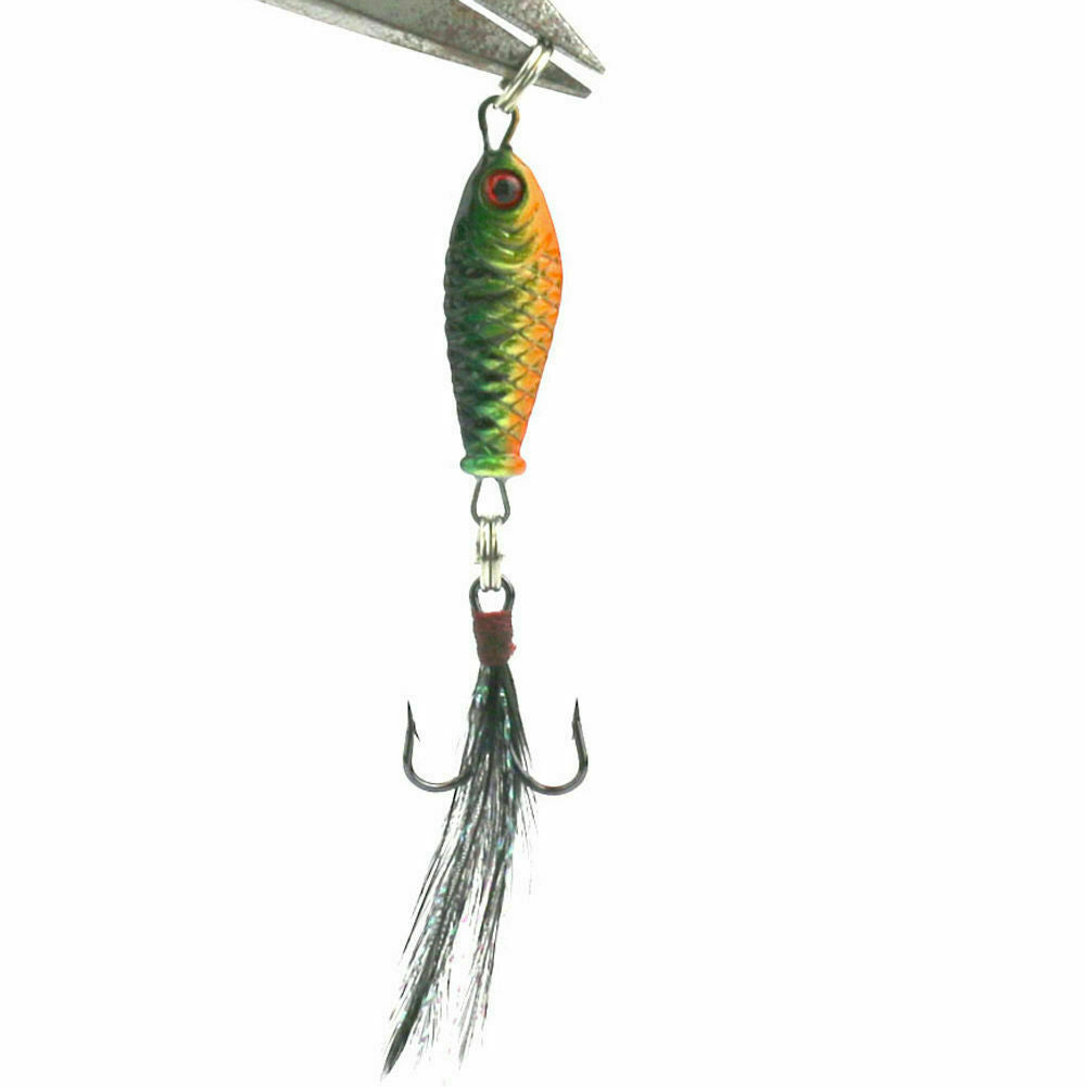 4 Pcs Hard Metal Fishing Lures Small Minnow Lure Bass Crank Bait Tackle Hooks~