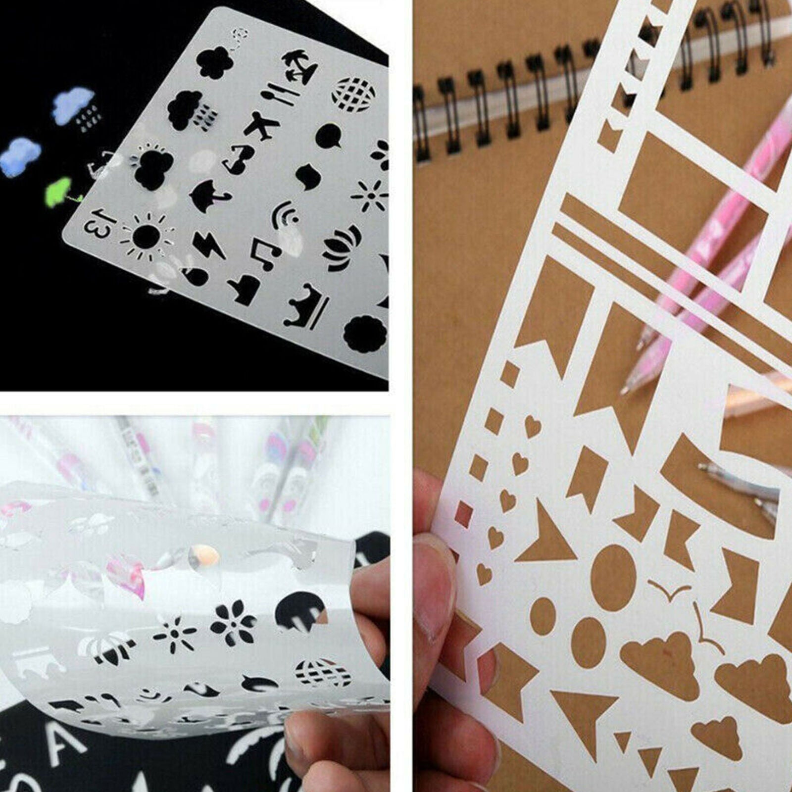 20x Bullet Journal Stencil Plastic Planner DIY Drawing Template Diary Craft Sale