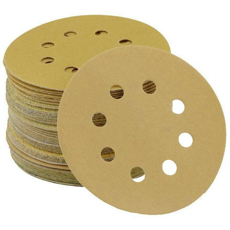 2X(96PCS 5 Inch 8 Holes Round Detail Sander Sandpaper Sanding Paper DustlesS1F3)
