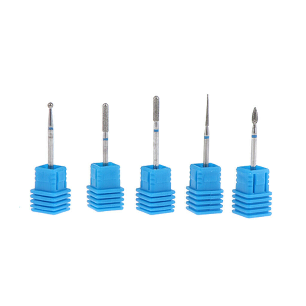 5Pcs Alloy Mini Barrel Head Drill Bits Set Nail Tips Grinding Head
