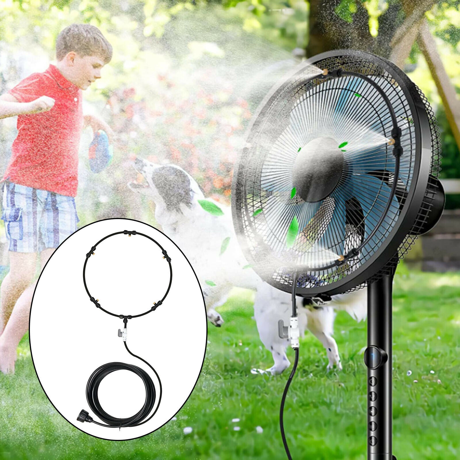 Misting System Water Mist Nozzles Fan Cooling Greenhouse Garden Irrigation