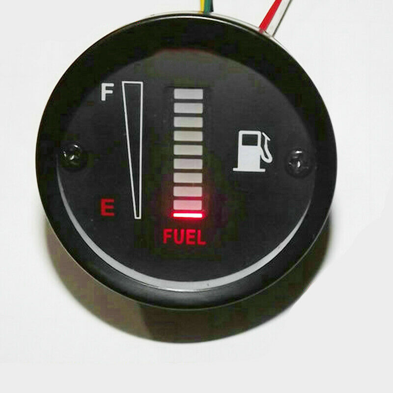 12V Car Motorcycle Scooter 2inch 52mm LED Display Fuel Level Meter Digital Gauge