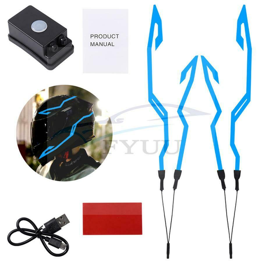 4Pcs 3 Generation  EL Strip Flashing DIY Helmet Led Strip Rechargeable Part