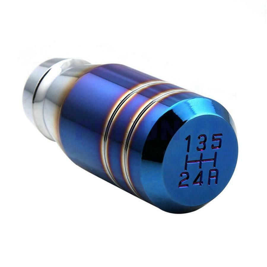 1x Burnt Blue Manual 5 Speed Car Gear Lever Stick Shift Knob Shifter w/Adapters