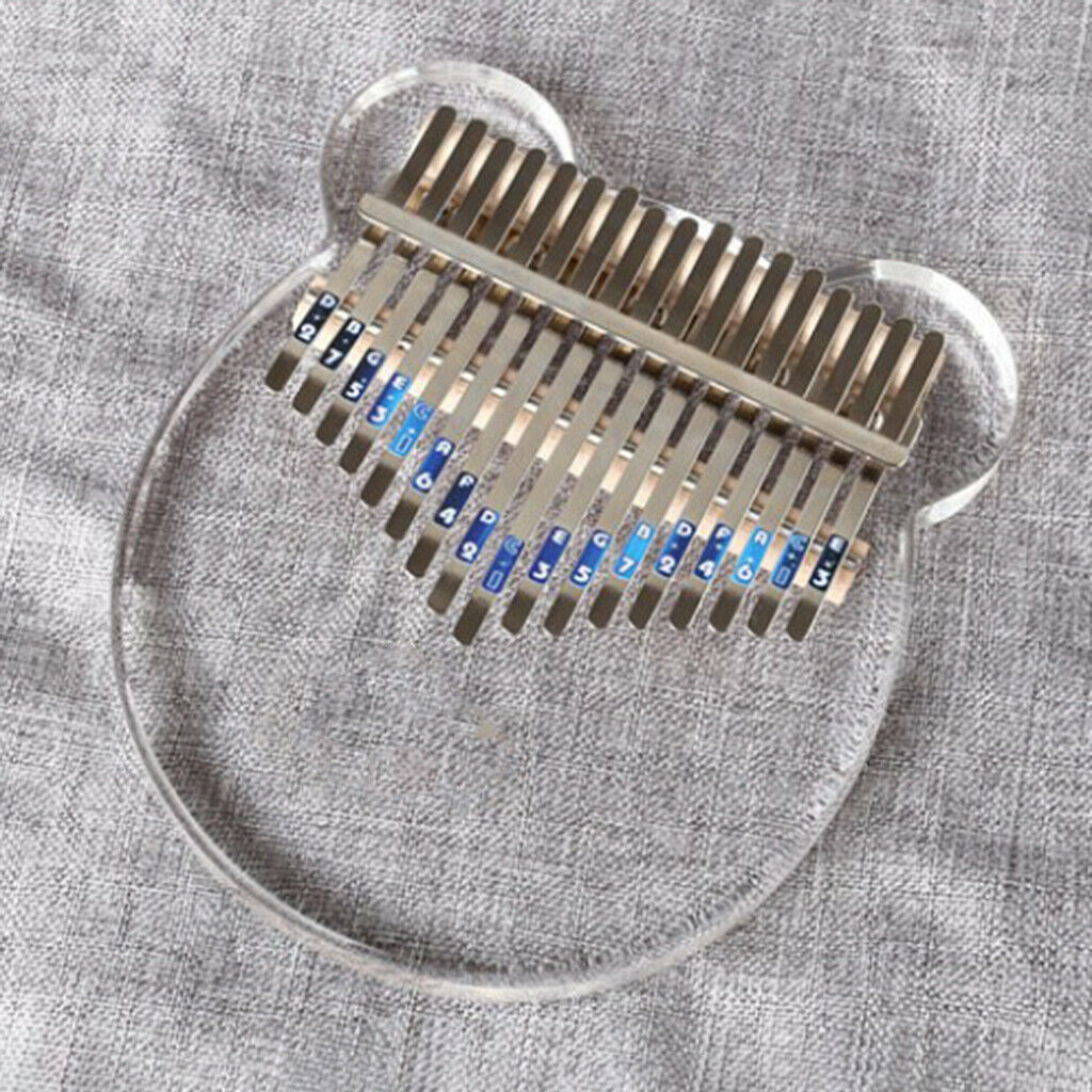 17 Key Clear Finger Kalimba Thumb Piano + Case and Tune Hammer for Kids