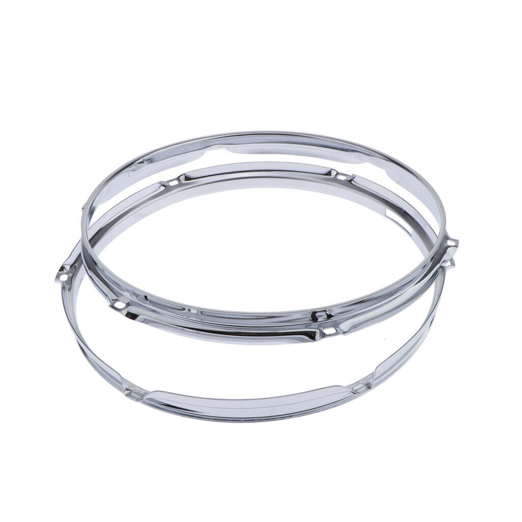 Heavy Duty 12 Inch 6 Lug Snare Drum Hoop Rim Batter Hoop 1.2Mm (Pack of 2)