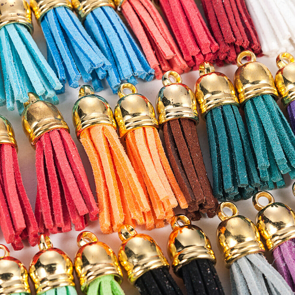 30x Tassel Leather Keychain Keyring Charm Pendant Purse Bag Key Ring Chain Gifts