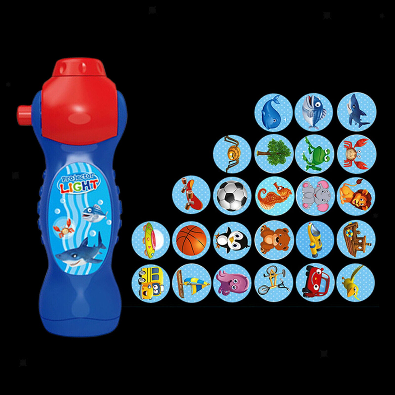 Kids Baby Animal Pattern Torch Projector Flashlight Bedtime Story Toys Gift