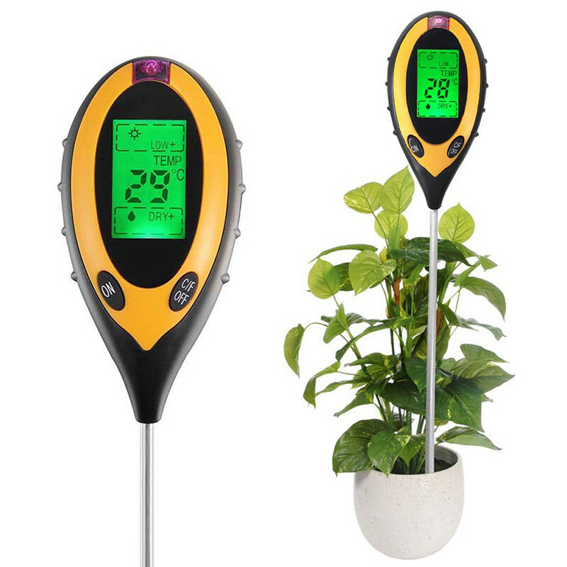 4 In1 LCD Digital PH Tester Moisture Temperature Sunlight Soil Meter Pla DD