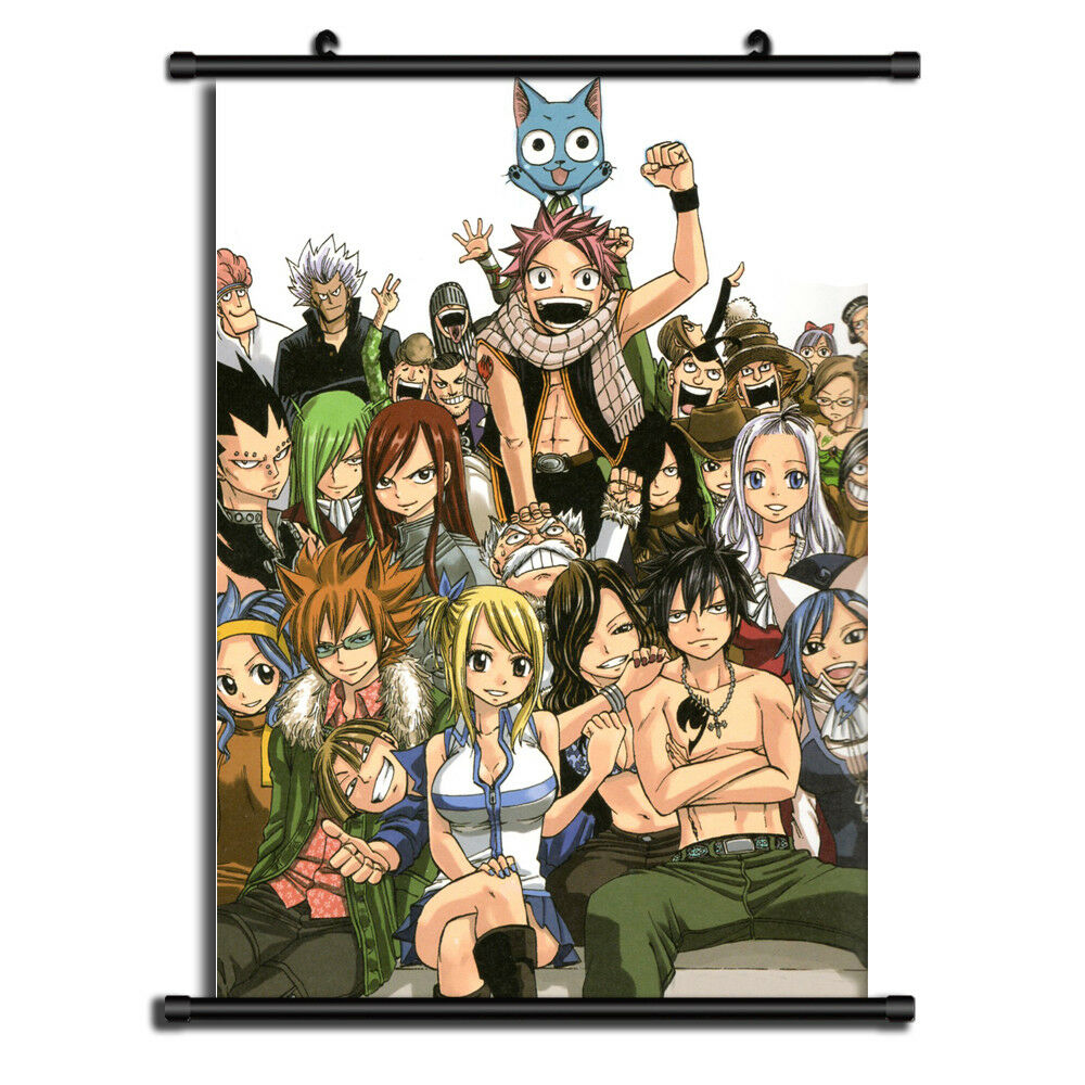 Fairy Tail Hot  Anime Movie Wall Art Home Decoration Scroll Poster Scroll