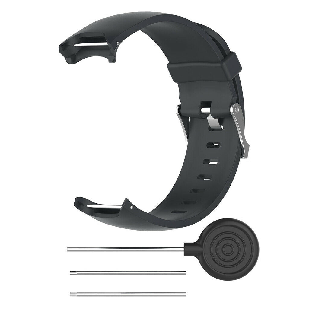 2x Sports Watch Band Wrist Strap Belt and Buckle For Garmin Approach S3 Black