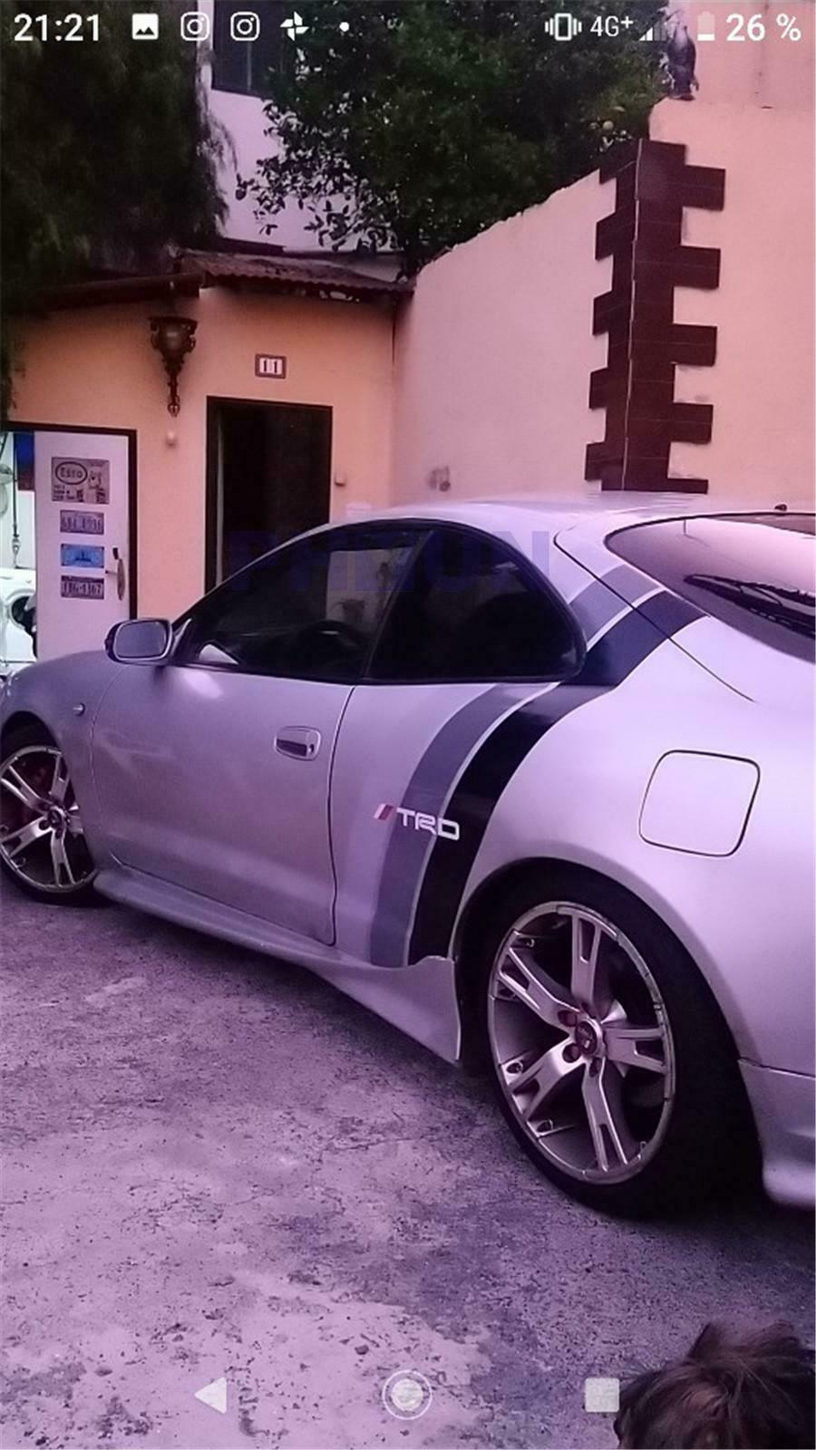 Pair Car Side Tricolor Stripes Style Srickers Vinyl Graphics Decals Waterproof