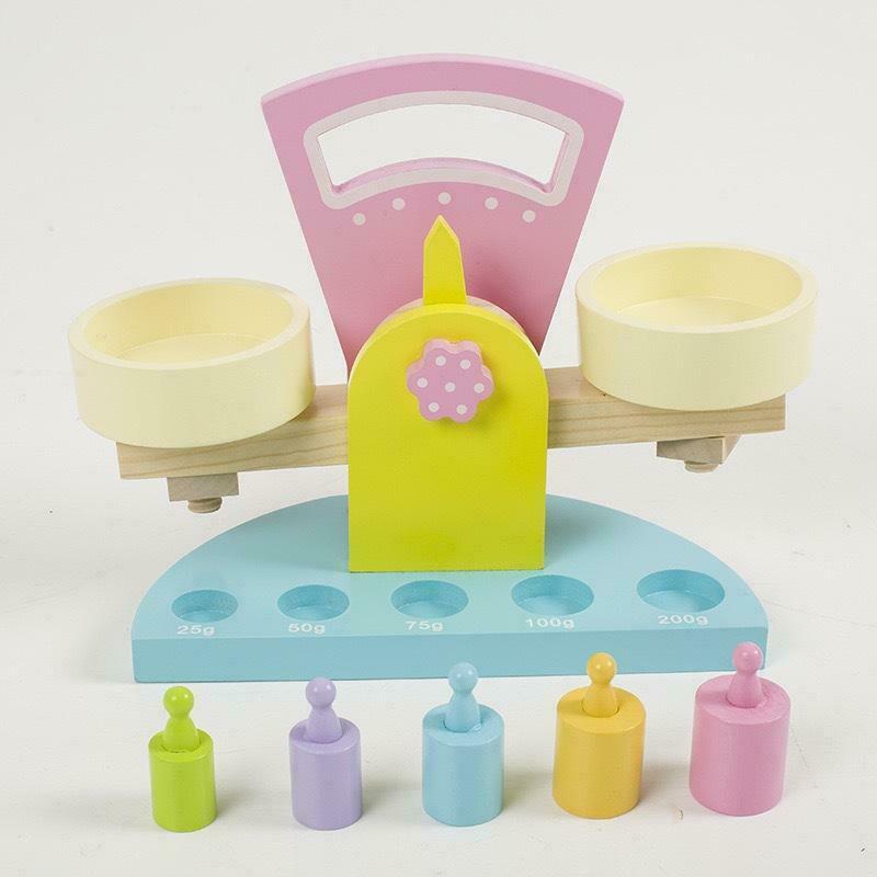 Wooden Balance Scale Kids Toddler Educational Toys Early Learning Toys