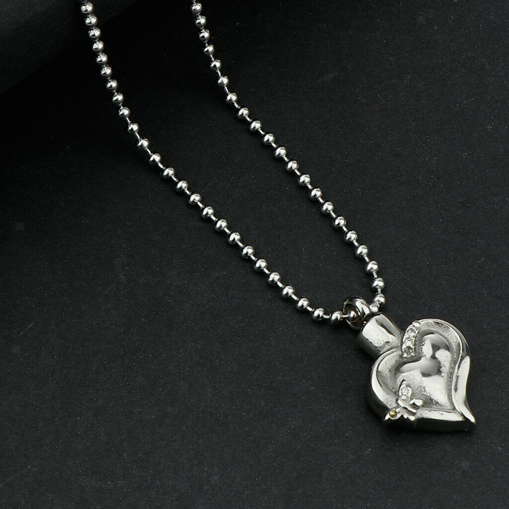 Enamel Love Heart Pendant Cremation Keepsake Urn Keepsake Necklace E