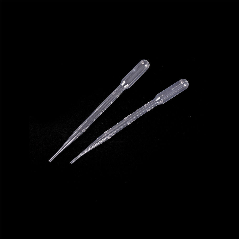 100PCS 3ML Transparent Pipettes Disposable Safe Dropper  Graduated Pipet biH Kt