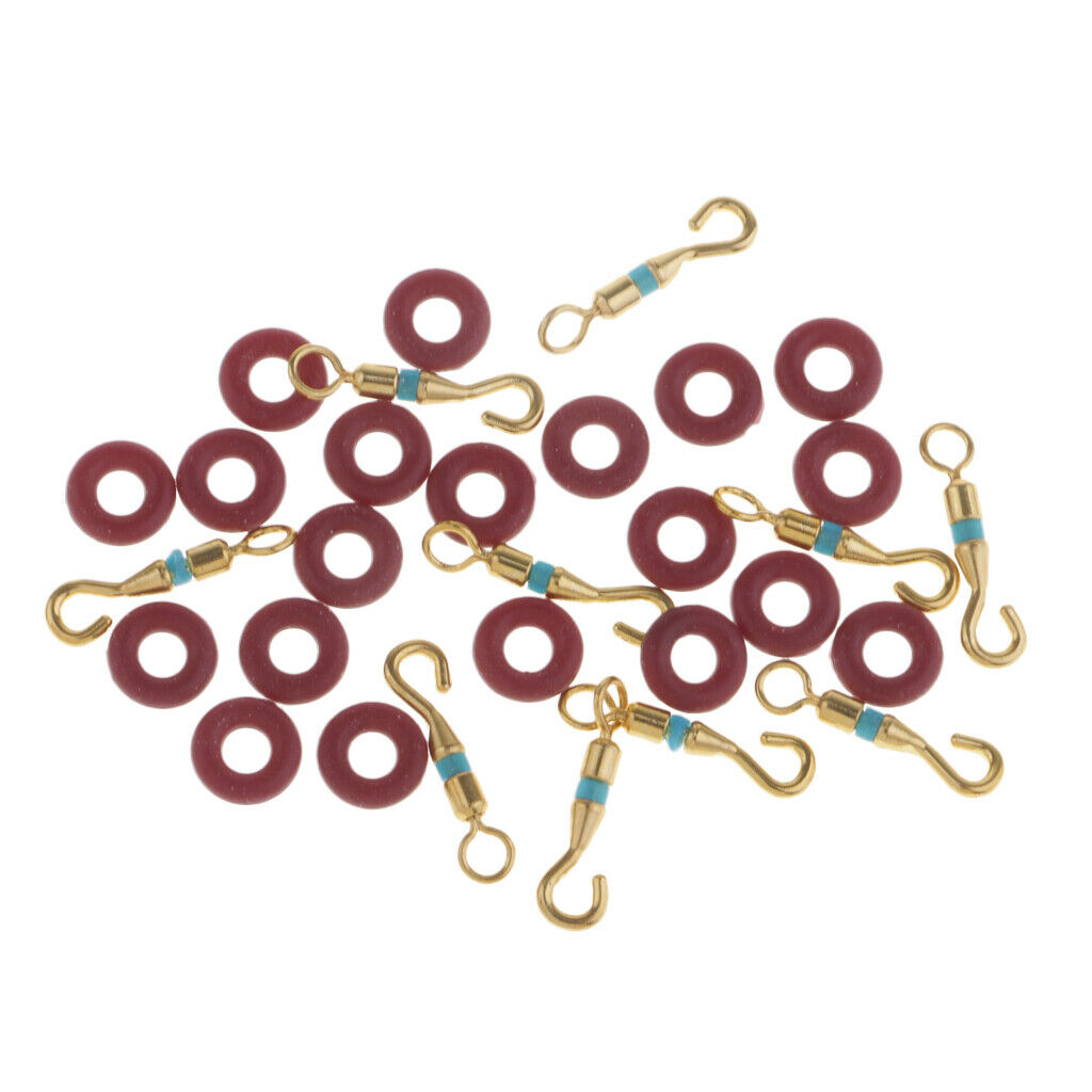 10pcs Opening Swivels + 20pcs O Shaped Rings Fishing Line Connector Buffer L