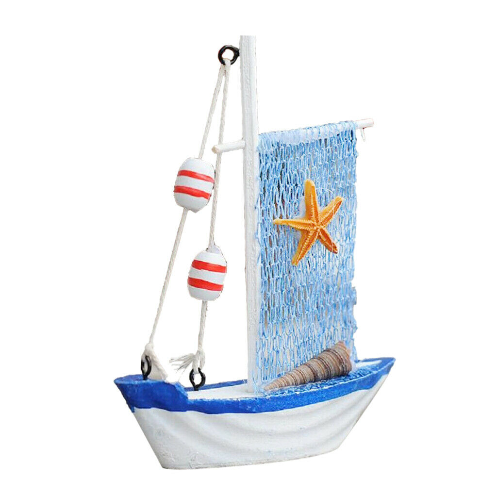 2Pieces Mediterranean Nautical Tropical Fishing Net Sailing Home Ornament
