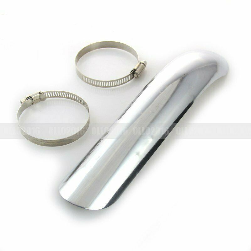 Motorcycle Chrome Chopper Curve Plain Exhaust Heat Shield Cover For HXXlXy HXXda