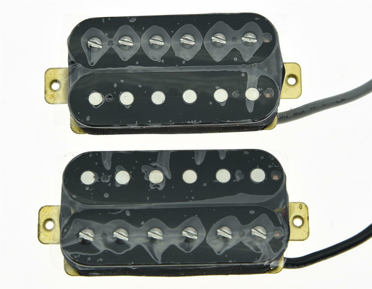 Set of 2 Black Alnico V Guitar Humbucker Neck&Bridge Pickup Power Sound Pickups