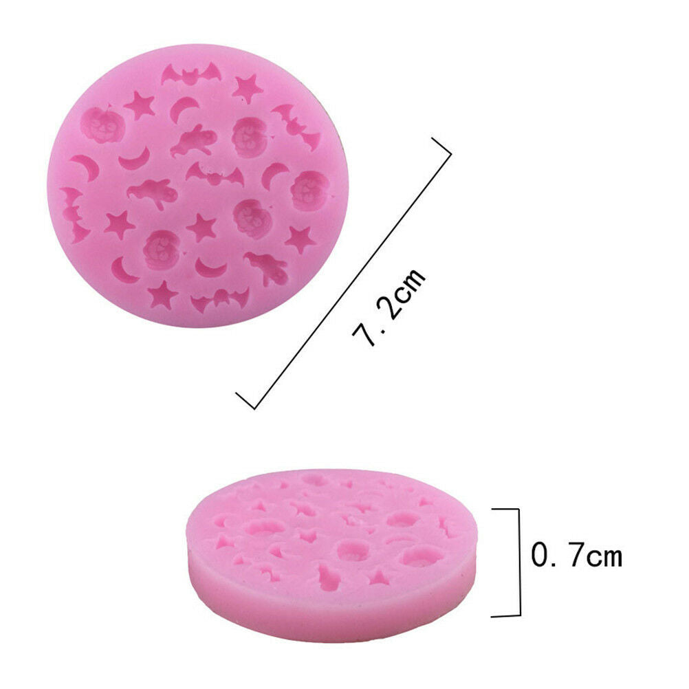 halloween pumpkin bat moon star polymer clay mold fondant mold flexible d.l8