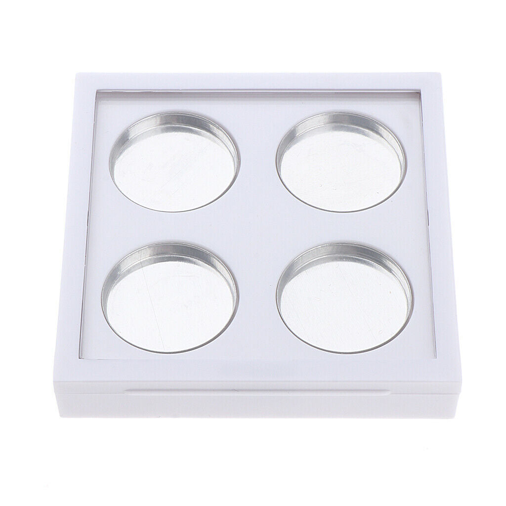 2 Pcs White Empty Eye Shadow Makeup Containers Case Palettes With 4pcs Small