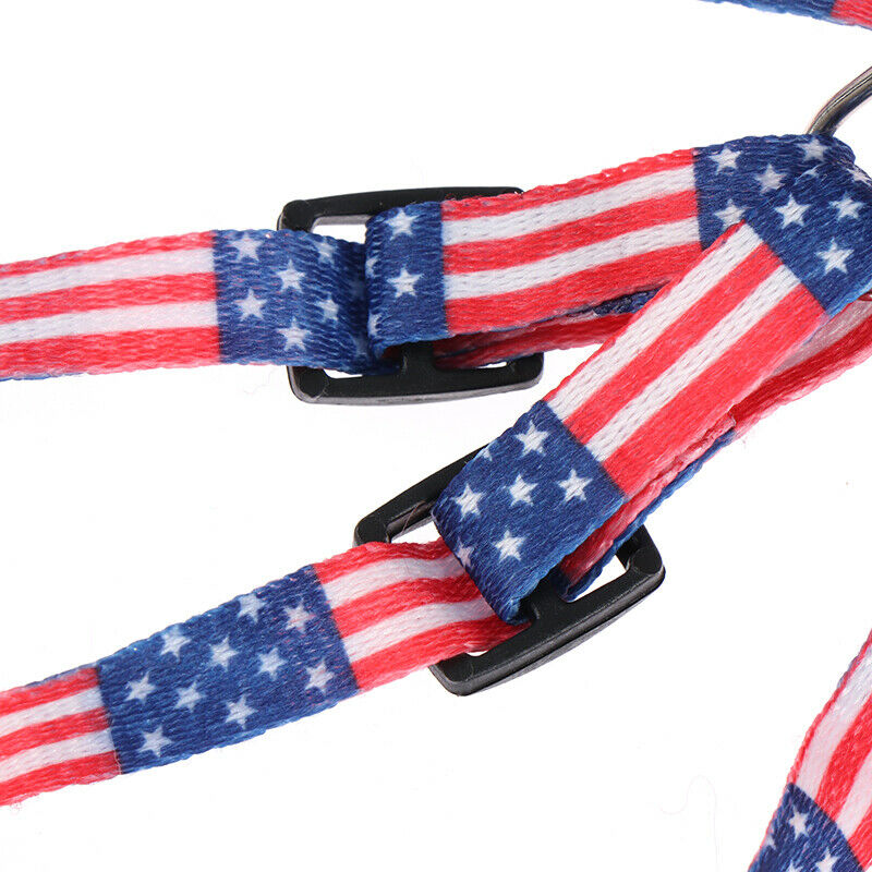 1CM Width Small Pet Dog Cat Print Rope Lead Leash Harness Adjustable Ches.l8