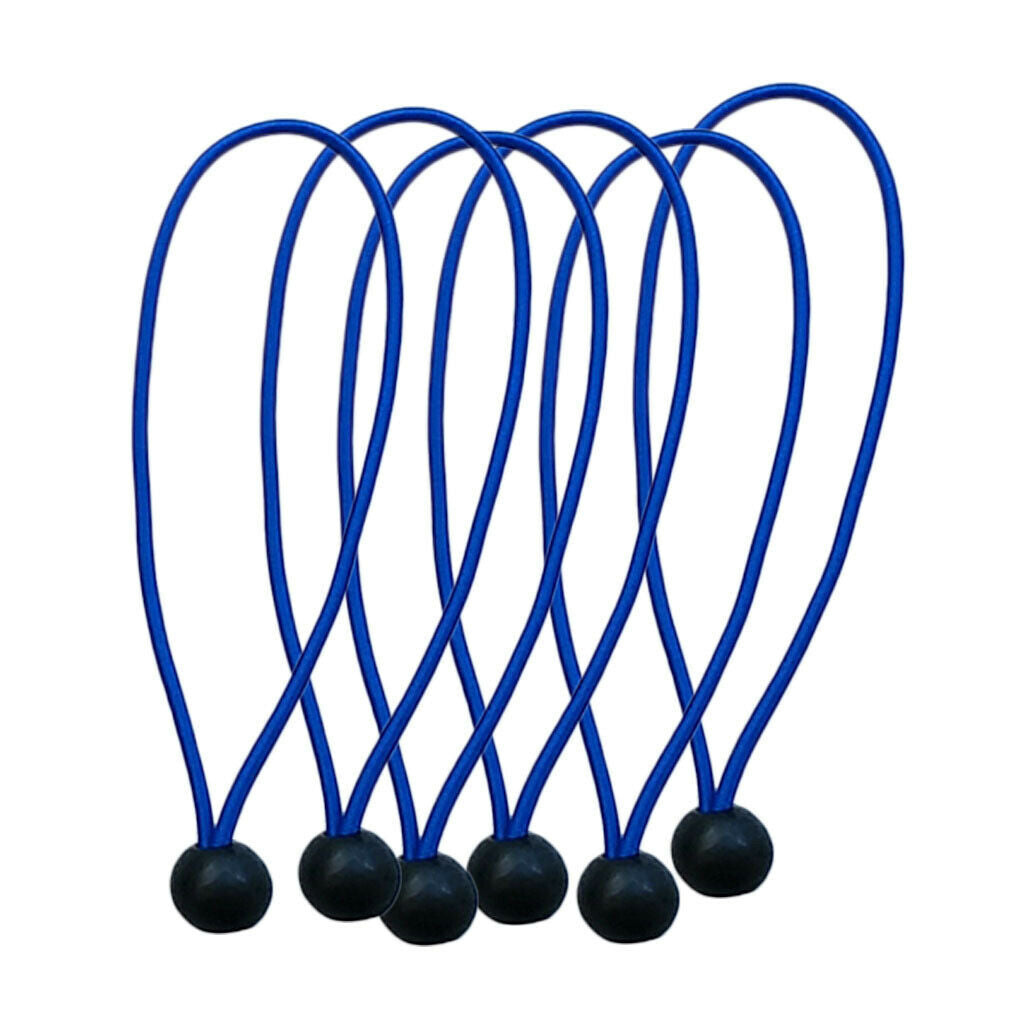 6 Pieces Heavy Duty Bungee Ball Cord Tarp Tent Tie Down Tope Blue 8 inch