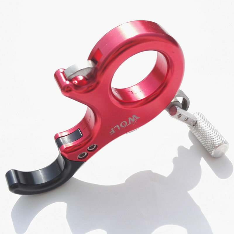Archery Release Aids 3 or 4 Finger Grip Compound Bow Thumb Caliper Trigger Red