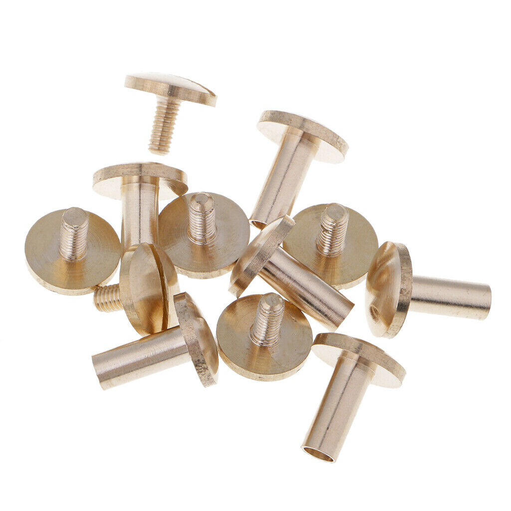Pack of 12 DIY Solid Brass Nail Rivet Stud Button Durable Alloy Round Buttons