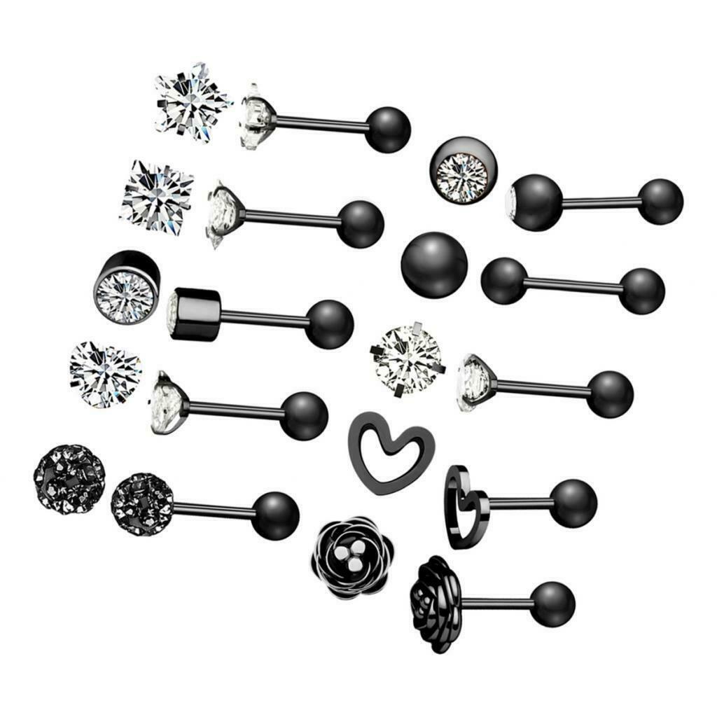 Fashion Men Women Ear Stud Heart Diamond Earring Lady Banquet Jewelry Gift