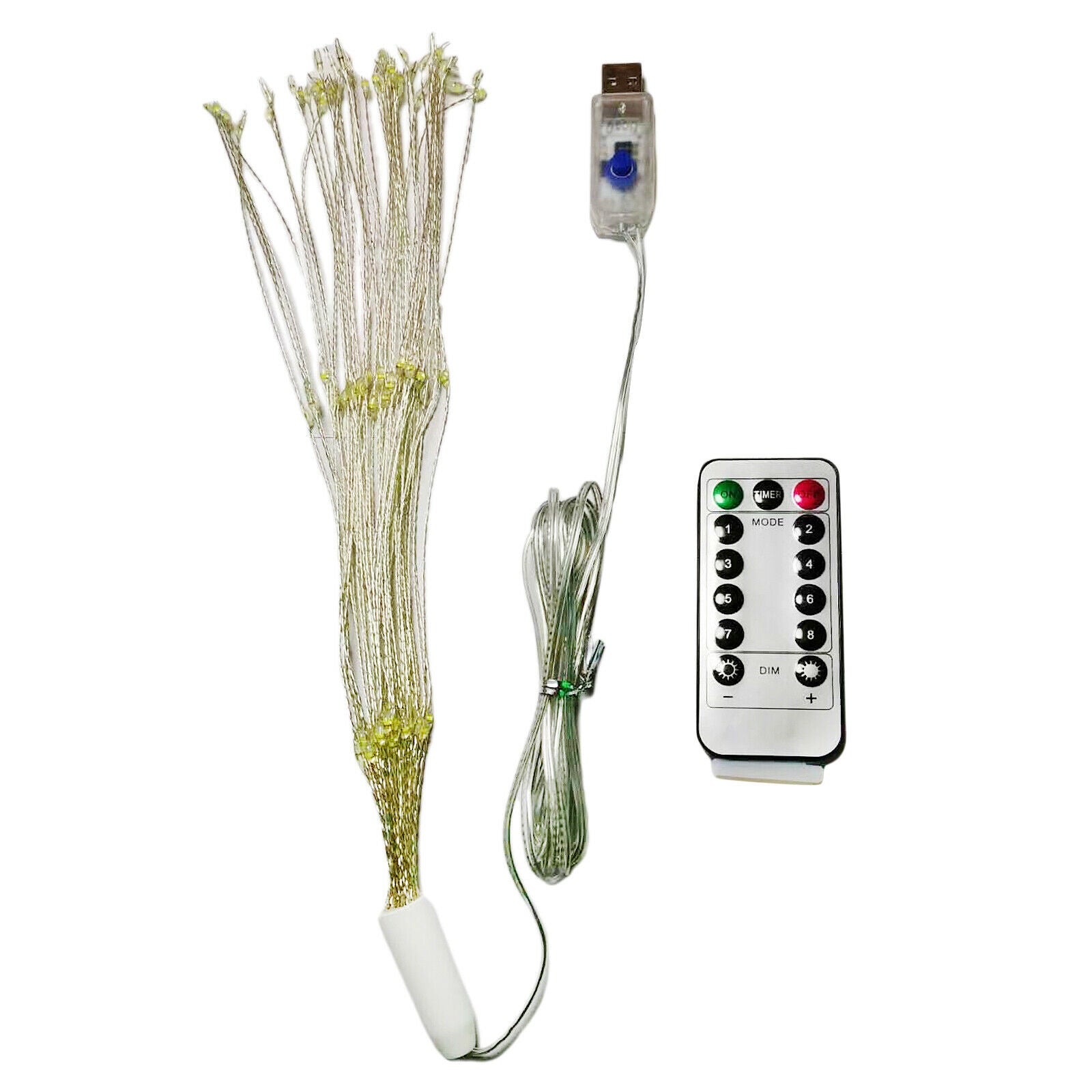 Dimmable USB LED String Lights with Remote IP64 Decor Patio Bouquet Shape 200
