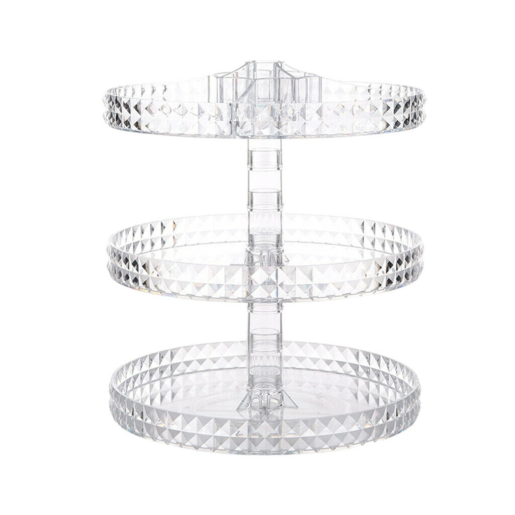 Makeup Organizer Transparent 3-Tier for Bathroom Dressing Tables Cosmetics