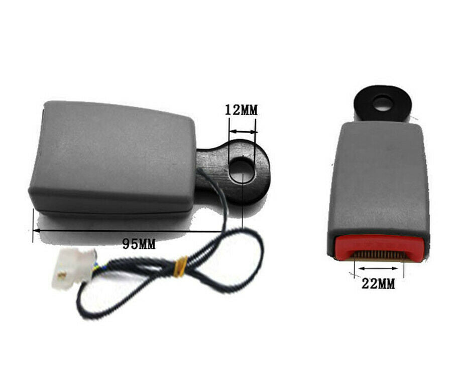 12mm Car Seat Belt Lock Safety Padding Socket Plug Connector with Warning Cable