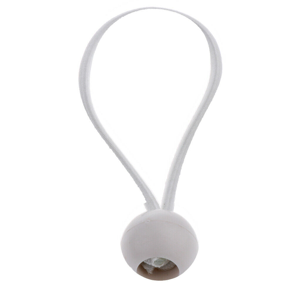 2X 10 Pieces 16cm Heavy Duty Ball Bungee Cord Tie down Cord Canopy Straps White