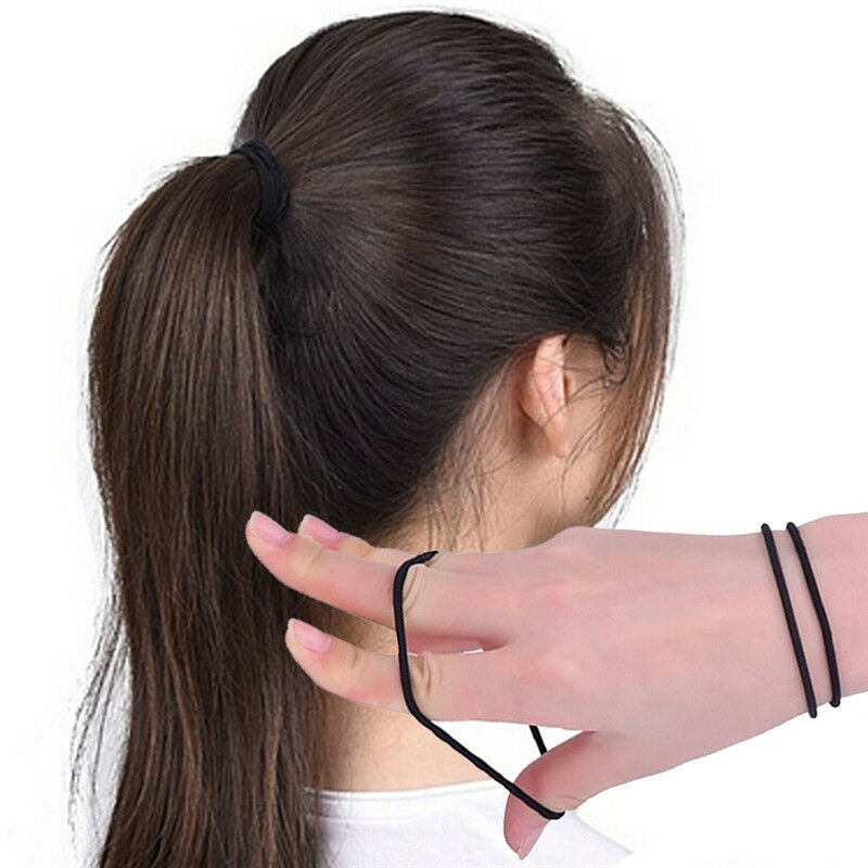 40 PcsBlack Elastic Rope Ring Hairband Women  Hair Band Tie Ponytail Holderã€ TL