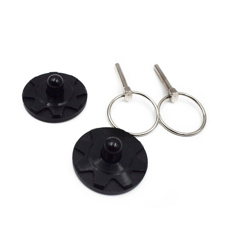 Racing Car Round Bonnet Aluminum Alloy Cable Hood Pin Appearance Lock Kit Black