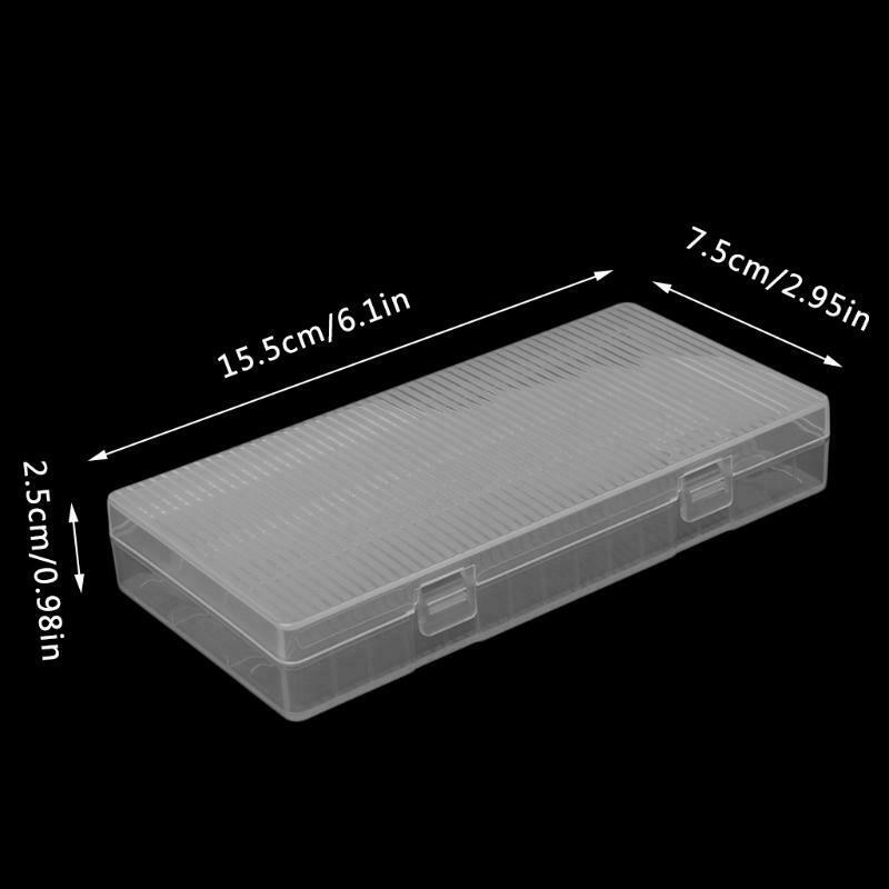 Portable Clear Hard PP Case Holder Storage Box With Hook For 8x 18650 Battery