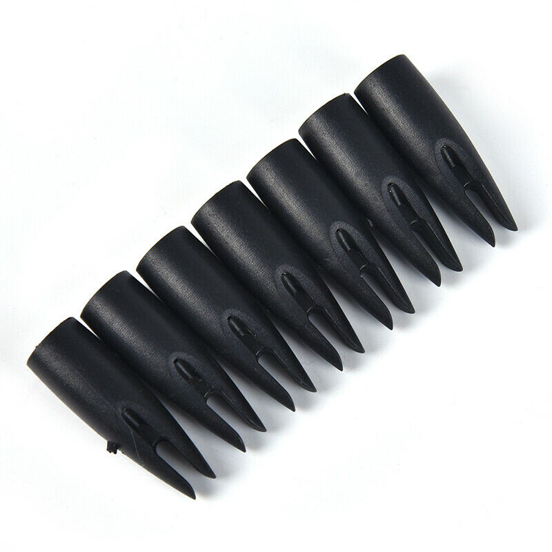 30PCS 8mm Archery Arrow Nocks Plastic Tails For Wood Bamboo Shaft Bow & Hunti Tt