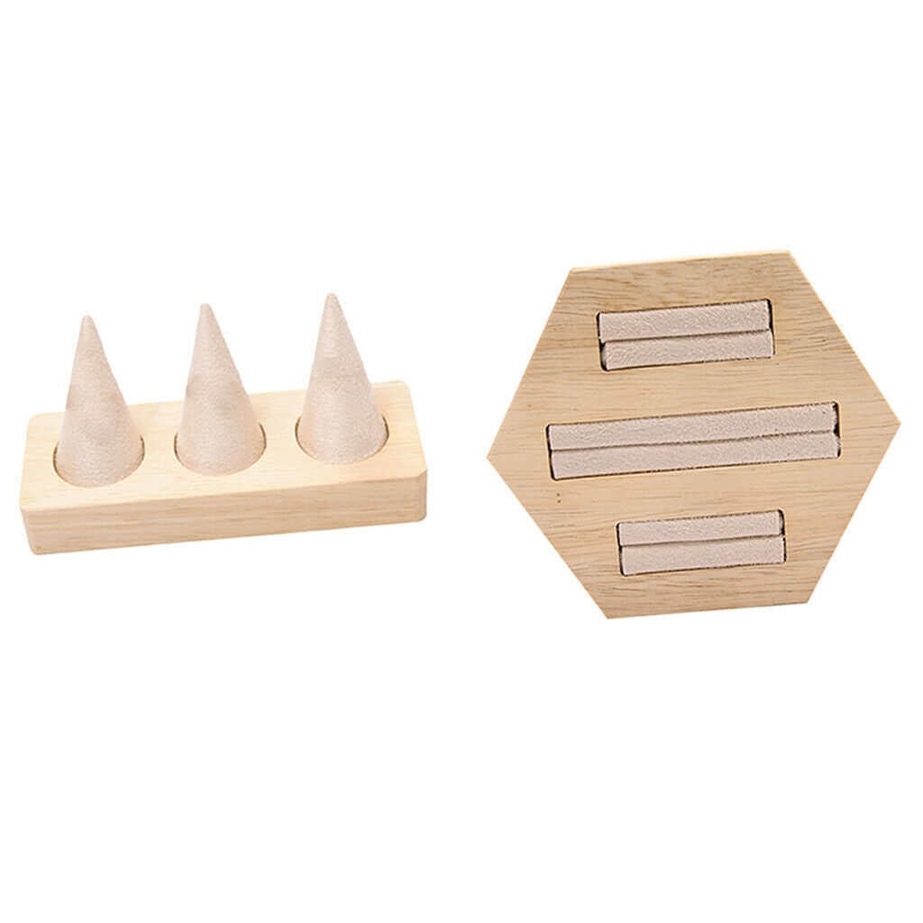 2Pcs   Jewelry   Display   Stand   Earrings   Pendants   Showcase   Tray