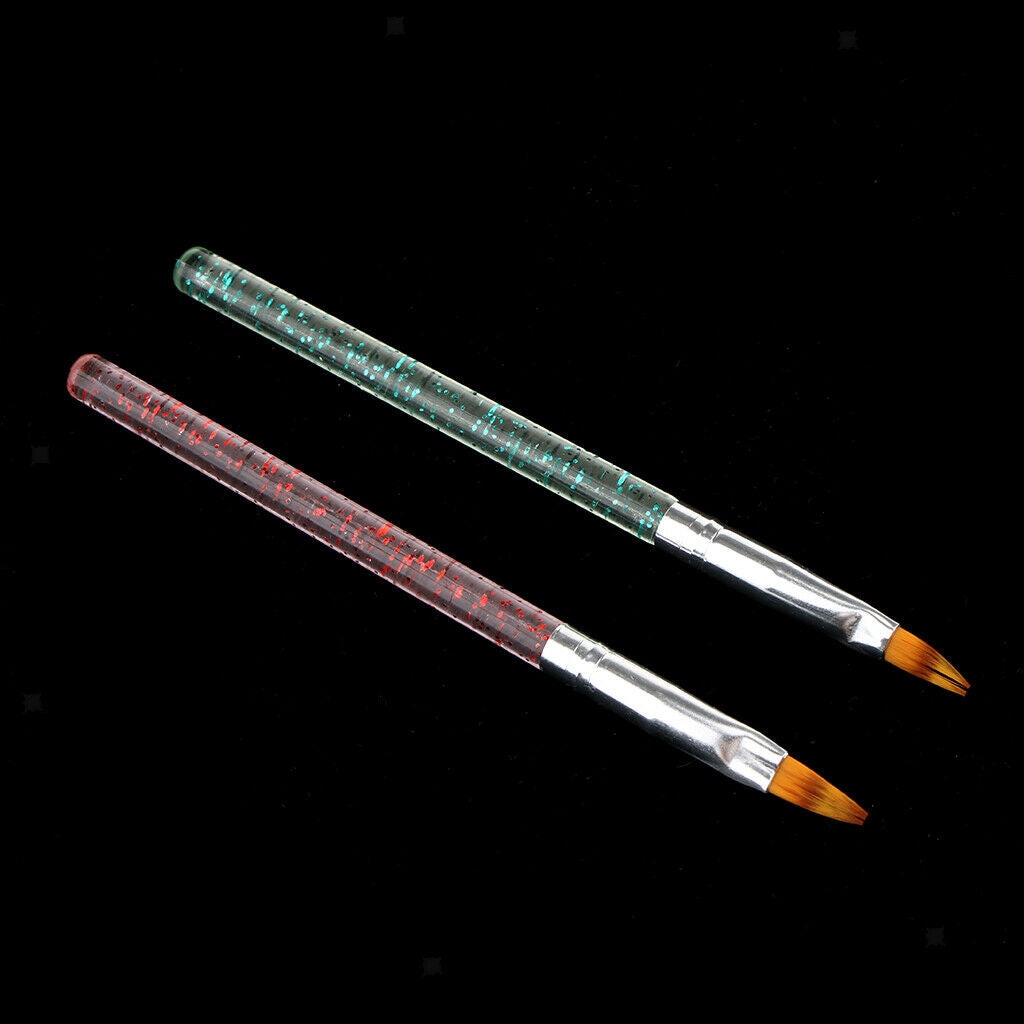 2Pcs Pro Nail Art Acrylic Brushes Set Dotting Painting Pens Manicure Tools