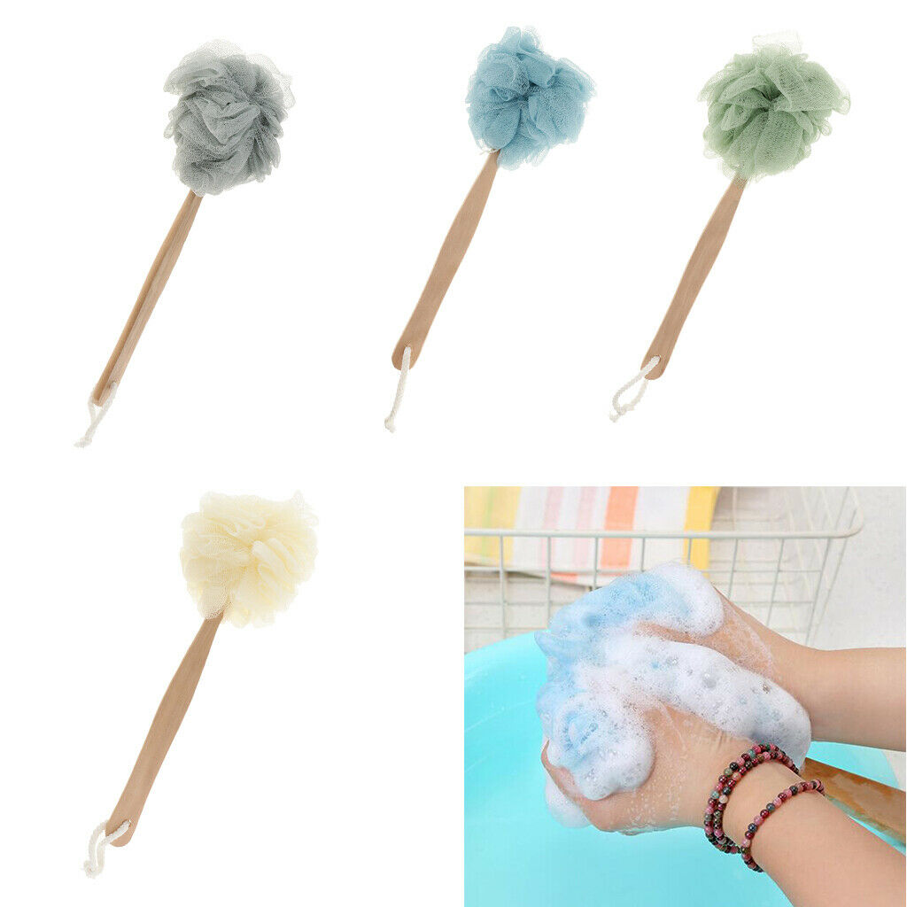 Set of 2 Shower Flowers Long Sleeve Bath Massage Exfoliating Easy Soap for Body