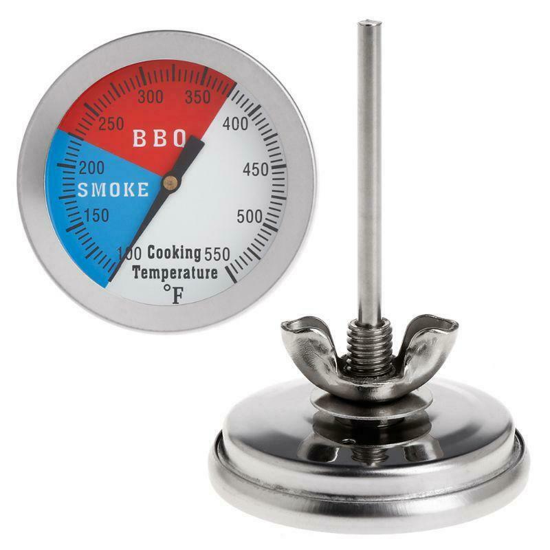 2" 550F BBQ Thermometer Gauge Barbecue Grill Wood Smoker Charcoal Heat Indicator