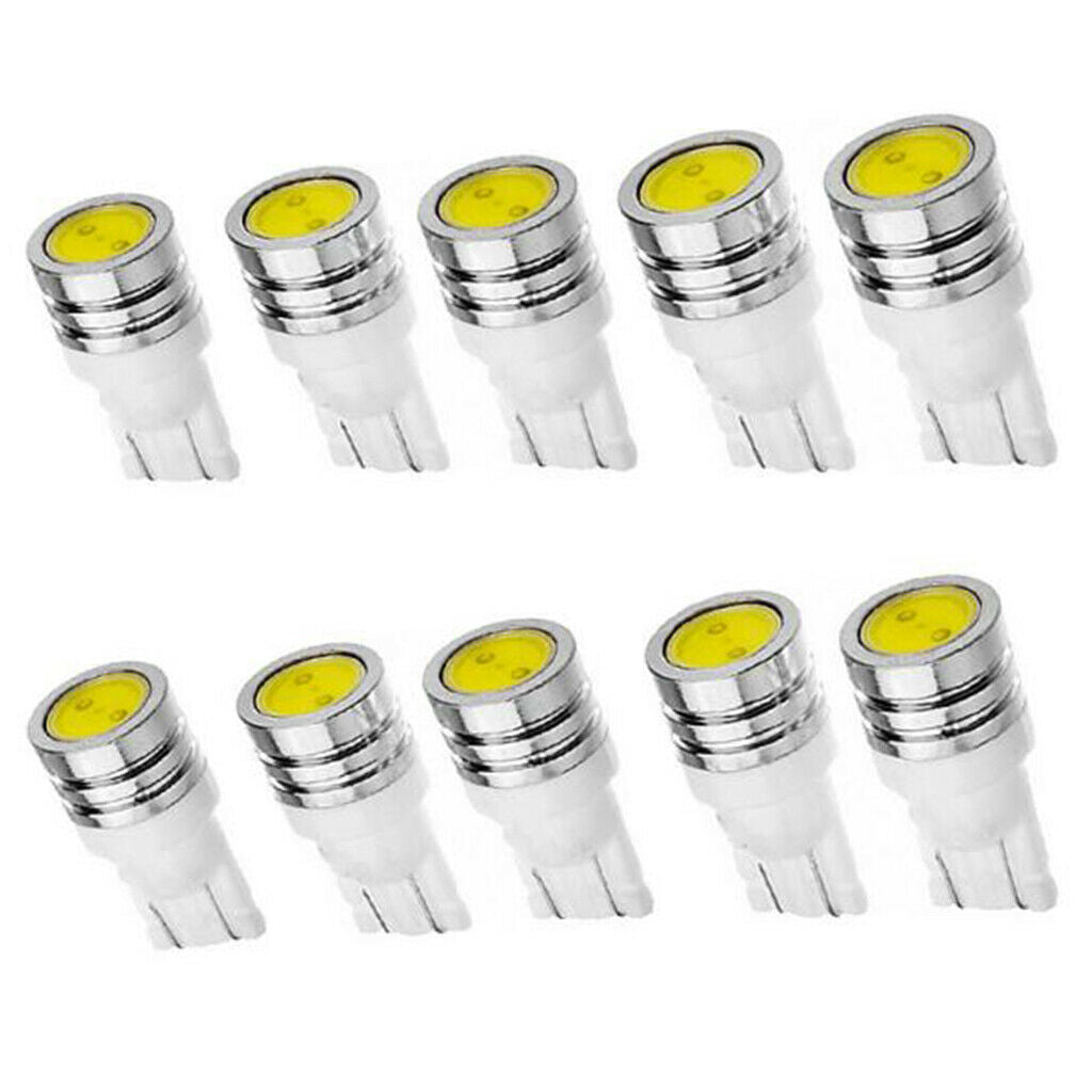 10 Pieces T10 1.5W Bright White LED Position Light Wedge Bulbs for Car Interior
